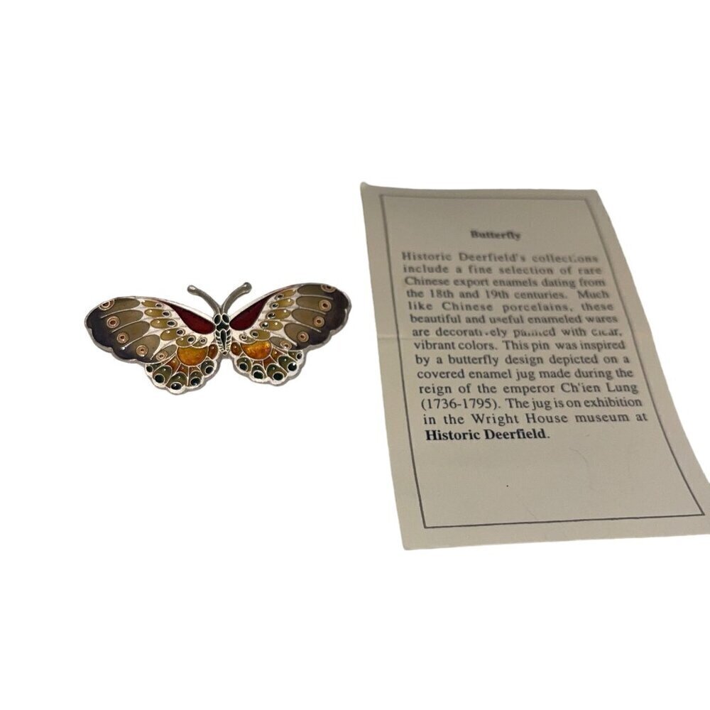 Exclusively From Museums By Procreations Vintage Enamel Butterfly Pin Brooch